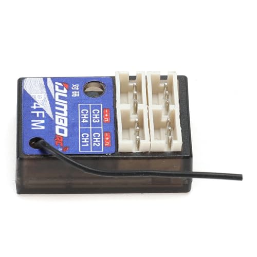 Helidirect DUMBORC P4FM 4 Channel Mini Micro RC Receiver 2.4GHz for RC Car Boat Tank – Compact Remote Receiver No Gyro