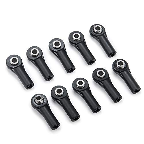 QUE-T 10pcs M3 Plastic Ball Head Link Rod Ends Joint Linkage for 1/10 RC Axial SCX10 Crawler Car (B) - style: B