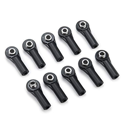 10Pcs M3 Plastic Bent Rod Ends,Black M3 Crawler Width Balls Ends for Axial D90 SCX10 RC Car (Black B) - color: Black B