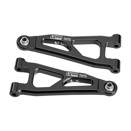 7075 Aluminum Front Lower Suspension Arms Set for ARRMA Granite Grom Typhon Grom Quake Grom Gorgon Grom, Heavy Duty CNC Machined RC Car Suspension Upgrade Accessories，Black - color: Black