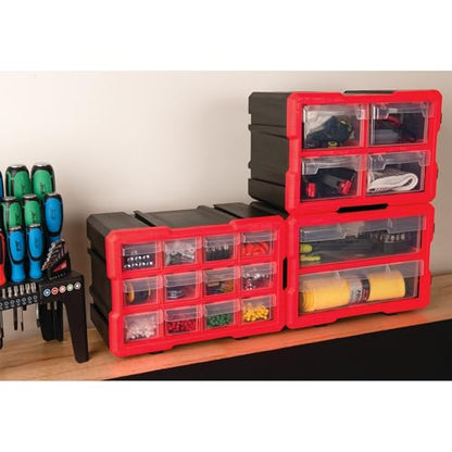 Performance Tool W5911 4-Drawer Interlocking Storage - Ideal for Organizing Tools and Hardware with Secure Interlocking System
