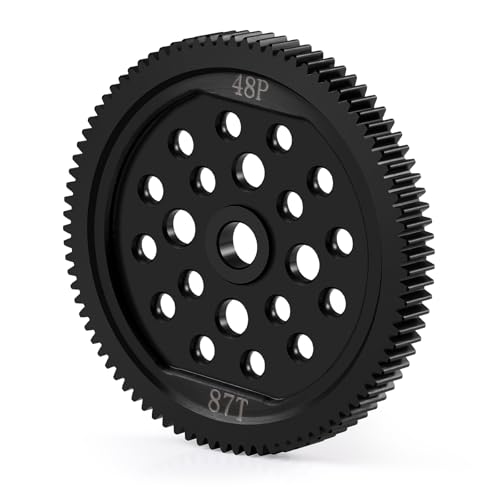 Steel 48P 87T Spur Gear for ECX 2WD Ruckus Axe Brutus Circuit AMP | MT AMP DB AMP Crush K&N Torment Horizon 1/10 RC Car Upgrades Part - size: 87T