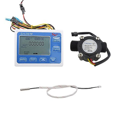 Digital LCD Display Quantitative Controller Water Control + 1/2" Hall Effect Flow Sensor Flowmeter - size: G1/2" male thread