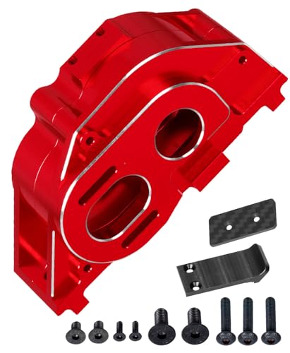 Center Gearbox Transmission Case Upgrades Part for 1/8 Mojave 4X4 4S BLX,Aluminum Gearbox Differential Housings Hops Up,Red - color: Red