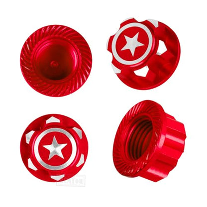 RC Aluminum RC 17mm Hex Wheel Nut Upgrades Part for X-Maxx Summit E-Revo E-Maxx 1/8 RC Monster Buggy car,Alloy Dustproof Anti-Skid Mount Cap,Red - color: Red - Upgrades