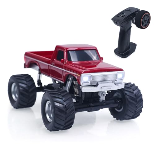 3602A 1/36 4WD Remote Control Off Road Vehicle Mini RC Crawler Car Light Battery Ready to Play Model for Indoor Outdoor No Sound Hobby Model for Ages 14+ - color: 3602a-red