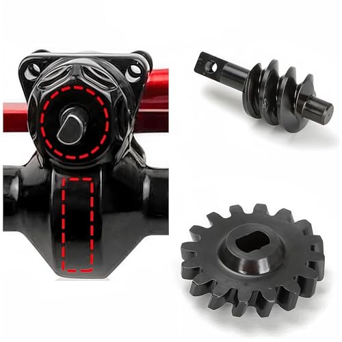 2pcs Steel Axle Differentials Gear 13T/2T Front and Rear Overdrive Differential Worm Gear for Axial SCX24 1/24 RC Crawler Truck Car Upgrades Parts Accessories (2T-12T) - color: 2t-12t