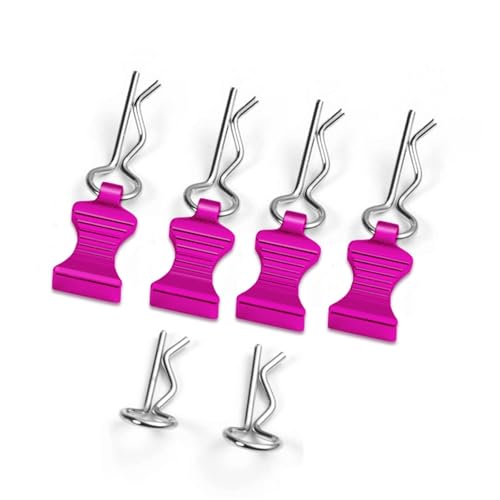 RC Car Replacement For RC Model Vehicle 1/5 1/6 1/8 1/10 1/12 1/18 1/24 4PCS R Body Clips With Pull Tabs Remote Control Car Parts(Pink) - color: Pink