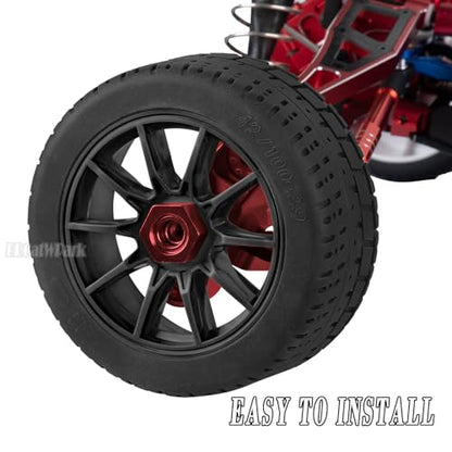 RC Highway Tires Wheel for 1/8 Typhon 6s BLX,1/7 Infraction 6S BLX/Limitless,RC Drift Off Road Buggy Rally Truck Wheels and Tires,4PCS RC High Speed Wheel Highway Rubber Tires,Black - color: Black - (4pcs High Speed Wheel)