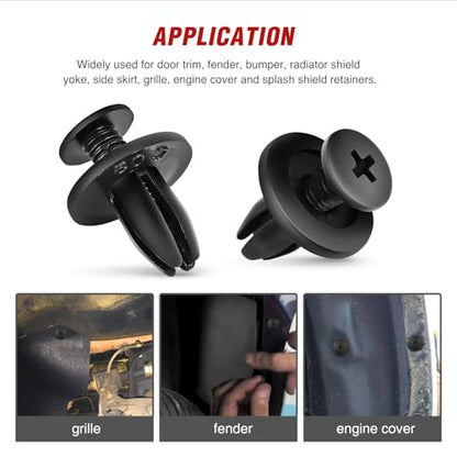 Nilight 121PCS Car Bumper Retainer Clips 6mm 6.5mm 7mm 8mm 9.5mm 9.8mm Expansion Screws Replacement Kit Door Trim Panel Clips Bumper Push Rivet Clips for Toyota Honda GM Mazda - color: 121Pcs Clips Tools