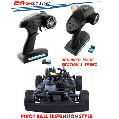 Nitro RC Cars 1/10 Two Speed Nitro Gas Power Car for Adults - Fast Drift 4WD 80KM/H Metal Chassis Gas Off Road Short Course Truck (Black) - color: Black