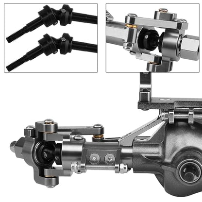 Front Rear Complete Axle Set with 3.0 Version Axle Shaft for Axial SCX10 RC4WD D90 1/10 RC Crawler Upgrade Parts (Gray)