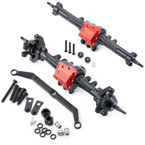MORLORDY RC Complete Axles Set - Standard Extended Front Rear Axles Set with Steering/Steering Knuckles/Axles Gear and Cover/CVD Shaft for 1/18 TRX4M RC Car,Standard - color: Standard Axles Set