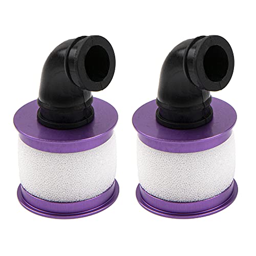2Pack ShareGoo 1/10 RC Air Filter,Universal Capped Air Filter Cover with Element Sponge Compatible with Redcat Traxxas HSP Himoto 1/10 RC Nitro Monster Truck Buggy Car (Purple) - color: Purple
