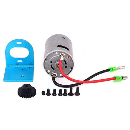540 Brushed Motor Adjustable Mount W/Fan 27T Gear Upgrade Parts for 1/18 Wltoys A959 A969 A979 K929 RC Car A580048 (Blue)