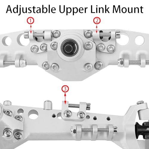 Full CNC Machined F9 Offset Portal Front Rear Axle with Adjustable Link Mount for 1/10 RC Crawler Capra Gmade R1 Rock Buggy LCG Cheater Rigs 1.9 UTB Shafty (Silver) - color: Silver