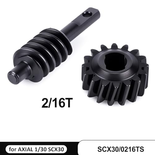 GOUPRC 2/16T Steel Differential Gear Worm Gear for SCX30 1/30 Axial RC Crawler Upgrades, 2 Pairs - style: 16T of 2 Pairs