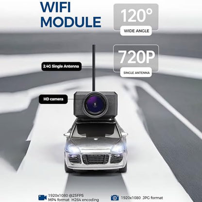 Wltoys Mini RC Car, 1:64 Scale FPV RC Drift Car with 720P HD Camera, 2.4GHz Transmitter, WiFi App Control with Gyro, LED Lights, Mini Racing Toys (Silver Gray) - color: Silver Gray