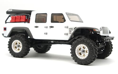 47g Brass Heavy 1.0-2mm Offset Beadlock Wheel Tires Set for 1/18 1/24 RC Crawler (White) TT
