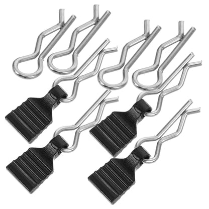 STOBOK 4pcs Aluminum Alloy Rc Car Body Clips Pull Tabs Easy-Replace Pins for Rc Car Accessories Black Clips for Secure Assembly