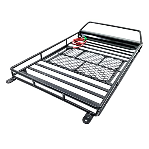VICASKY Car Roof Luggage Carrier Rack with Light Bar for Crawler Black Cargo Bracket for Rc Vehicles Supports Multiple Accessories Easy to Install