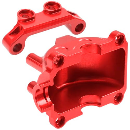 ShareGoo Metal Differential Gearbox Cover Diff Housing Case & Upper Arm Compatible with Tamiya TT02 TT-02D TT-02B TT-02FT 1/10 RC Car (Red) - color: Red