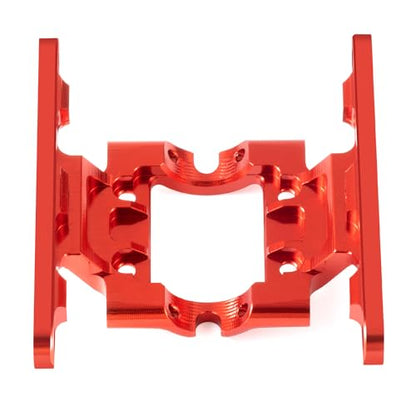 CNC Aluminum Center Frame Brace Transmission Skid Plate Gearbox for FMS FCX18 LC80 1/18 RC Crawler Car Upgrades (Red) - color: Red