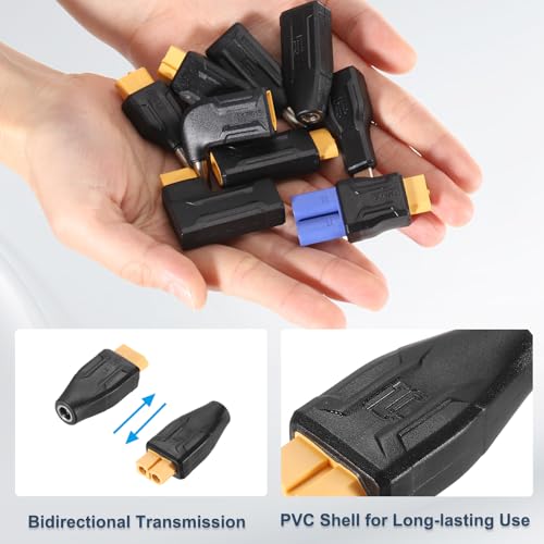 MECCANIXITY 2 Pack XT60 Adapter, XT60 Female to DC5525 Female 5.5 x 2.5mm Wireless Adapter, XT60 Connectors Wireless for Solar Panel, Laptop Power Supply - style: XT60 Female to DC5525 Female