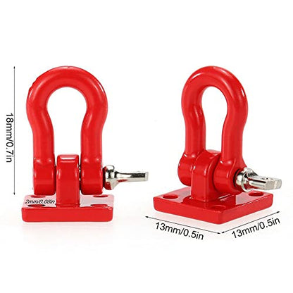 HomeSoGood 1Sets RC Trailer Rescue Hook Parts Trailer Hitch Sleeve Wire Chain Hook Metal Chain Hook Decorative Parts(red)