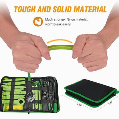 GOOACC 238Pcs Trim Removal Tool, Auto Push Pin Bumper Retainer Clip Set Fastener Terminal Remover Tool Adhesive Cable Clips Kit Car Panel Radio Removal Auto Clip Pliers, Green - color: 120Pcs Clips + 118 Remover Green