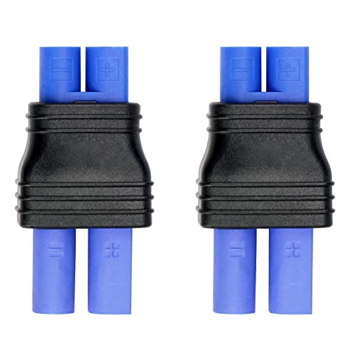2 Pcs Ec3 Male Plug to Ec5 Female Connector Plug Adapter | for RC Lipo Battery Ec3 Plug to Ec5 Connection(2 Pack Ec3-Ec5) - style: EC3 male - EC5 female