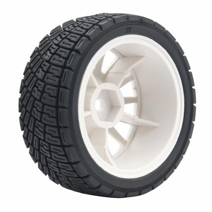 68mm 4PCS 1/10 RC On-Road tires and Hard Plastic wheels set Hex 12mm For WRC Drift Car Conversion 1/10 RC On-Road Car Traxxas Tamiya FW06 TT02 HPI HSP 94122 Kyosho W76 (White) - color: White