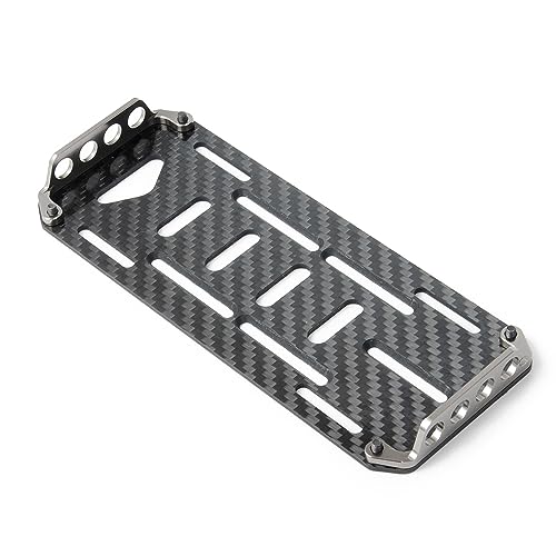 RC Battery Mount Plate, Carbon Fiber Battery Tray Protection Plate Black Battery Mounting Plate for Axial SCX10 CC01 F350 D90 1/10 RC Crawler Car Upgrades Accessories (Titanium) - color: Titanium