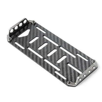 RC Battery Mount Plate, Carbon Fiber Battery Tray Protection Plate Black Battery Mounting Plate for Axial SCX10 CC01 F350 D90 1/10 RC Crawler Car Upgrades Accessories (Titanium) - color: Titanium