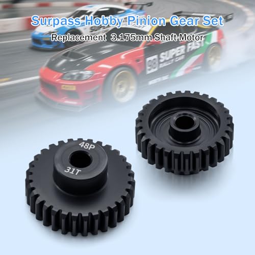 48P 29T 30T 31T 32T 33T Pinion Gear Sets with Screwdrivers for 3.175mm Shaft Brushless Brush Motor Compatible with Arrma HPI Kyosho Losi Axial Traxxas Tamiya 1/10 RC Car Monster Truck Buggy - size: 29T 30T 31T 32T 33T