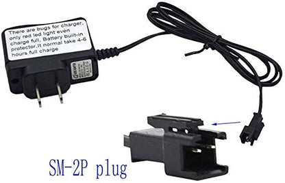 Blomiky 1 Pack DC 6V 200mA AC 110V US Adapter Charger for 6V AA 700mAH 800mAH 2200mAH Ni-CD Ni-Mh Battery 1:18 Scale Stunt RC Speed Buggy Car Amphibious Stunt RC Cars GS02 Charger 1