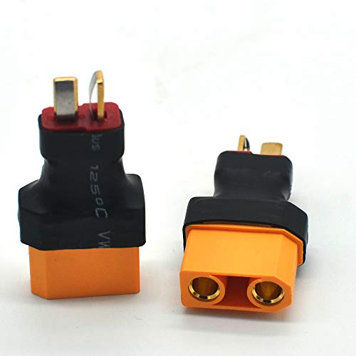 No Wires Connector T-Plug Deans Male to XT90 XT-90 Female Conversion Adapter for RC LiPo Battery (2 Pack) - size: 2 pack T plug Male to XT90 Female