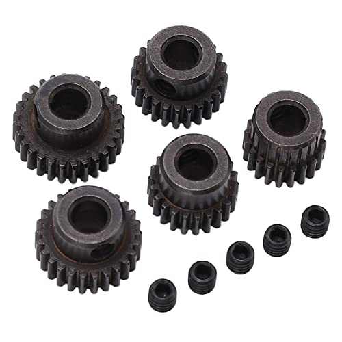 RC Motor Pinion Gear, 20T 22T 24T 26T 28T 5Pcs 48DP 5mm Shaft Hole Motor Pinion Gears Fit for Monster 1:10 Scale RC Truck