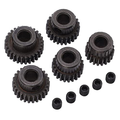 RC Motor Pinion Gear, 20T 22T 24T 26T 28T 5Pcs 48DP 5mm Shaft Hole Motor Pinion Gears Fit for Monster 1:10 Scale RC Truck