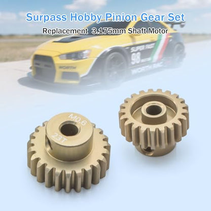 Surpass Hobby M0.6 Pinion Gear 3.175mm 21T 22T 23T 24T 25T Motor Gears for 1/10 RC Car Brushed Brushless Motor Parts - size: 21T 22T 23T 24T 25T