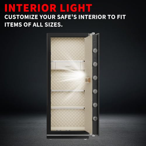 FABAO Wifi Smart Home Safe,17.5 Cuft Extra Large Fireproof safe Box,Heavy Duty Digital Security Safe with Built-In Drawer and Removable Shelves,Anti-theft Document Safes for Money Jewelry Valuables - size: 17.5 Cubic Feet