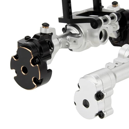 MEUS RACING Ascent 18 Axle Housing with Diff Covers and Steering Knuckles for for Redcat Ascent-18 Apex Upgrades 1/18 RC Crawler (Silver) - color: Silver