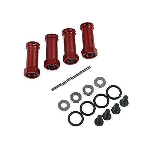 4Pcs/Set Aluminum 12mm Wheel Hex Hub Adapters 25mm/30mm Extension Hex Drive Adapter Combiner Compatible with 1/10 RC Crawler Axial SCX10 Wraith Upgrades (Red - 30mm Offset Extension) - color: Red - 30mm Offset Extension