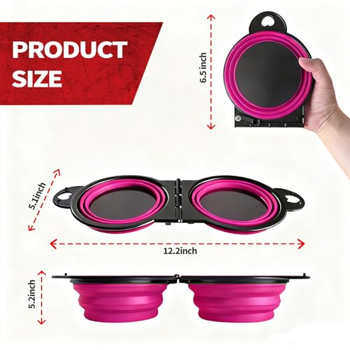 Magnetic Trays, Magnetic Bowl for Screws, Magnetic Tool Tray (magenta2.0) | Collapsible Magnetic Tool Tray, Integrated 5.1" Round Dual Silicone Bowls, Upgraded Version, Bonus Hook for On-the-Go Carry - style: magenta2.0