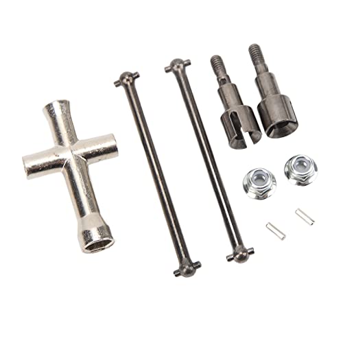 RC Car Rear Drive Shaft Replacement, Steel Rear Axle Shaft for 1/16 RC Cars, High - Strength Dogbone with Rear Axle Cups, Compatible with SCY 16101 16102 16103 16201