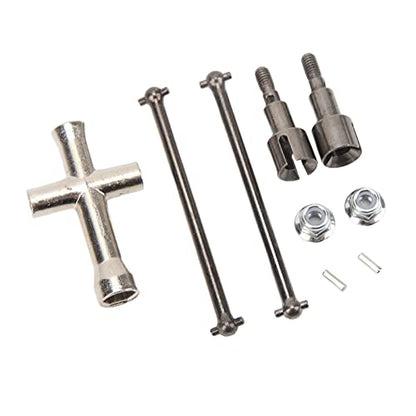 RC Car Rear Drive Shaft Replacement, Steel Rear Axle Shaft for 1/16 RC Cars, High - Strength Dogbone with Rear Axle Cups, Compatible with SCY 16101 16102 16103 16201
