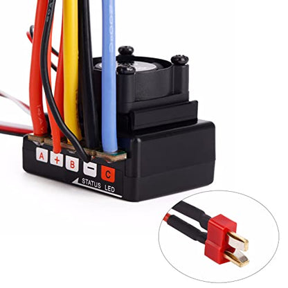80A Sensored Brushless ESC, RC Car Electronic Speed Controller, Adjustable Sensored Sensorless Brushless Motor ESC with 5V/3A BEC for 1:10 Off - Road Trucks and Buggies
