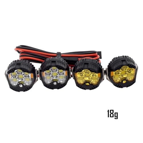 MEUS RACING RC Car LED Lights Kit - 1/10 & 1/8 Scale RC Crawler Accessories for Axial SCX10, Wraith, Traxxas TRX4 & TRX6, Redcat Gen8 Upgrades - style: 4pcs Hive Lights