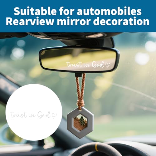 3 Pcs Love Cross Rearview Mirror Window Sticker,Tension Resistant Rear Windshield Body Decorative Sticker,Waterproof Self-Adhesive Decoration,Fits for Most Cars Trucks Suvs (White)