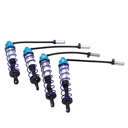 Adjustable RC Damper, Oil Adjustable with High Elasticity Spring Aluminum Alloy Shock Absorber 4PCS Set for 1/8 Scale RC Crawler Truck Truggy Enthusiasts Off-Road Racing and Crawling Scenarios - color: Blue